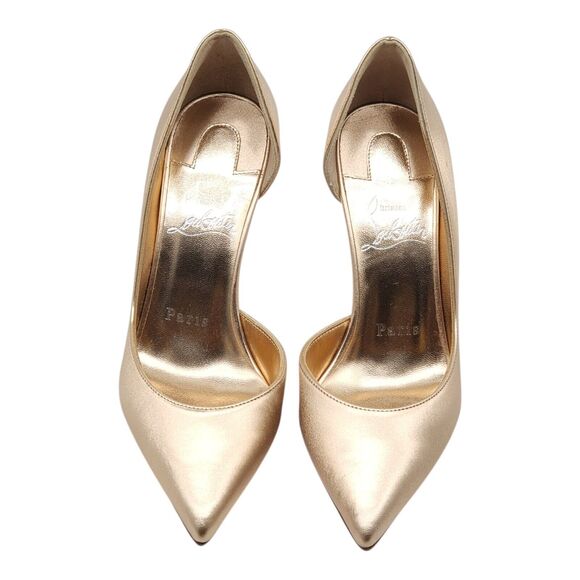 Christian Louboutin Iriza Pumps 85 - Metallic Leather - Gold - 34.5 4 US $845 - Picture 4 of 13
